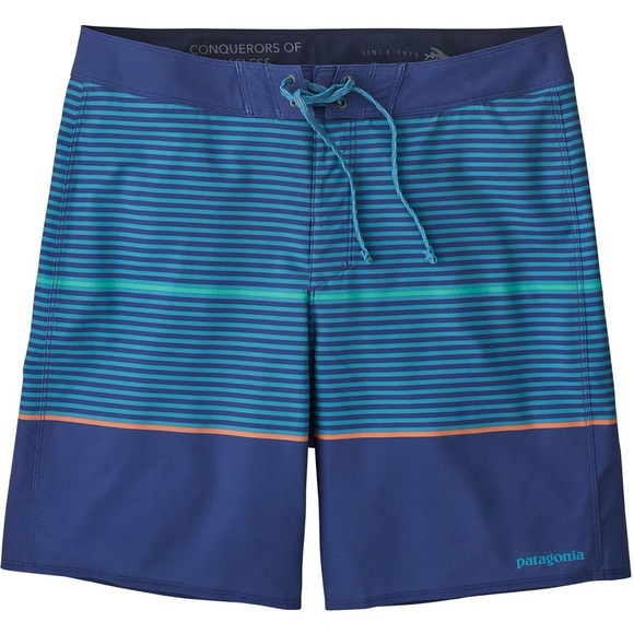 Patagonia Stretch Hydropeak 18in Boardshort Olivas Stripe/Anacapa Blue - Picture 4 of 4